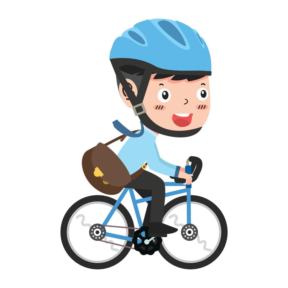 Businessman going to work bicycle vector