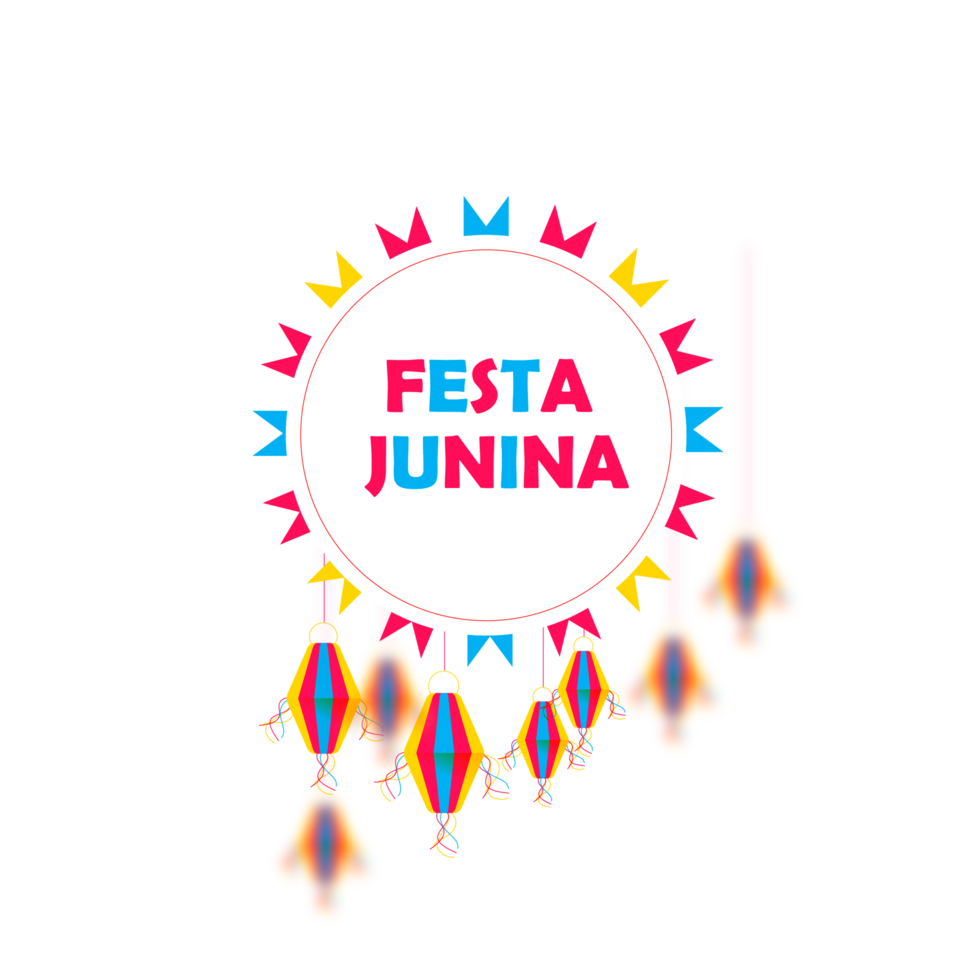 festa Junina met partij vlaggen, papier lantaarn png