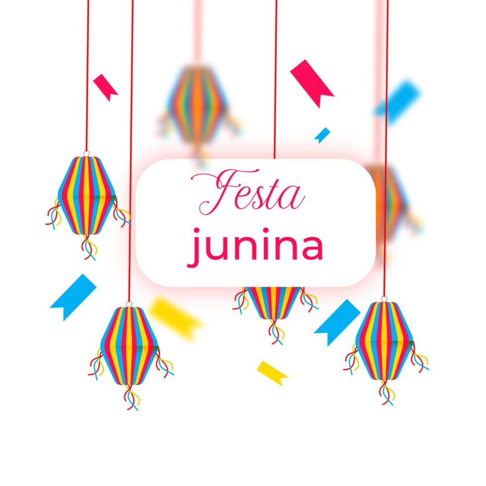 festa junina com festa bandeiras, papel lanterna png