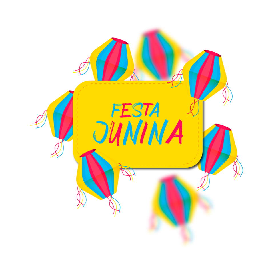 festa junina  with party flags, paper lantern png