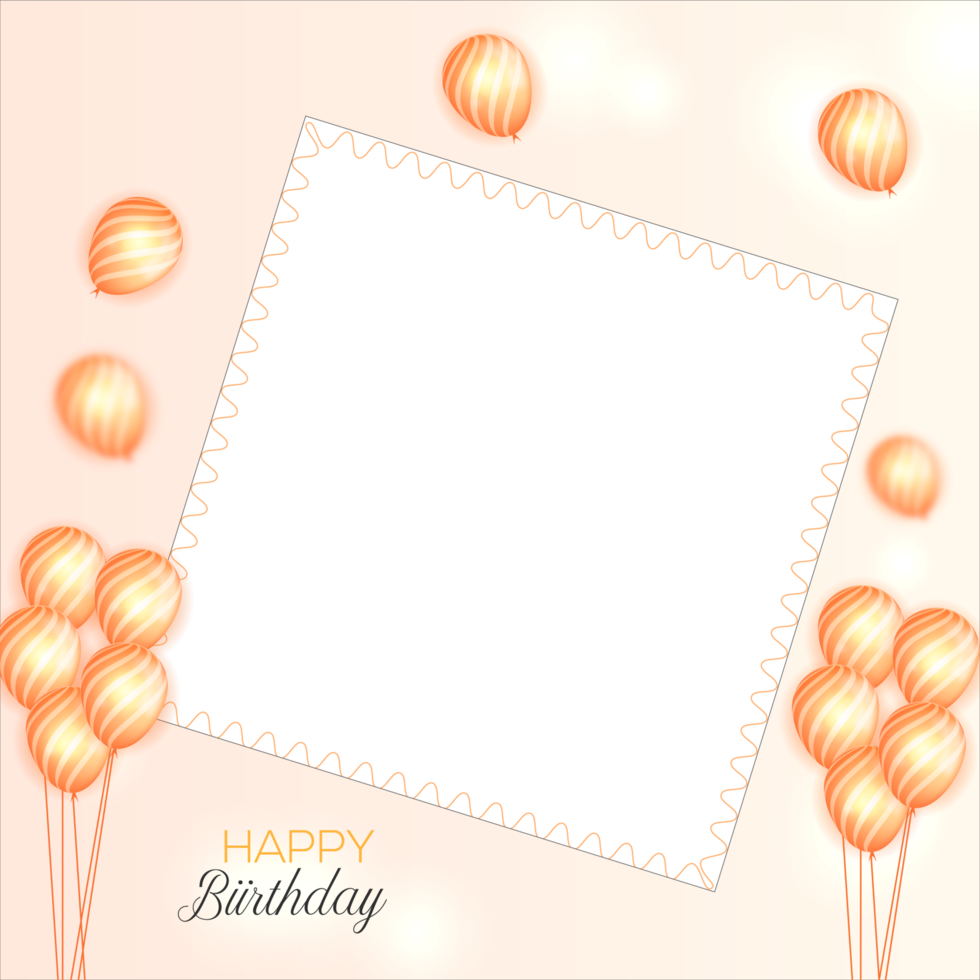 Birthday Frame with balloon png