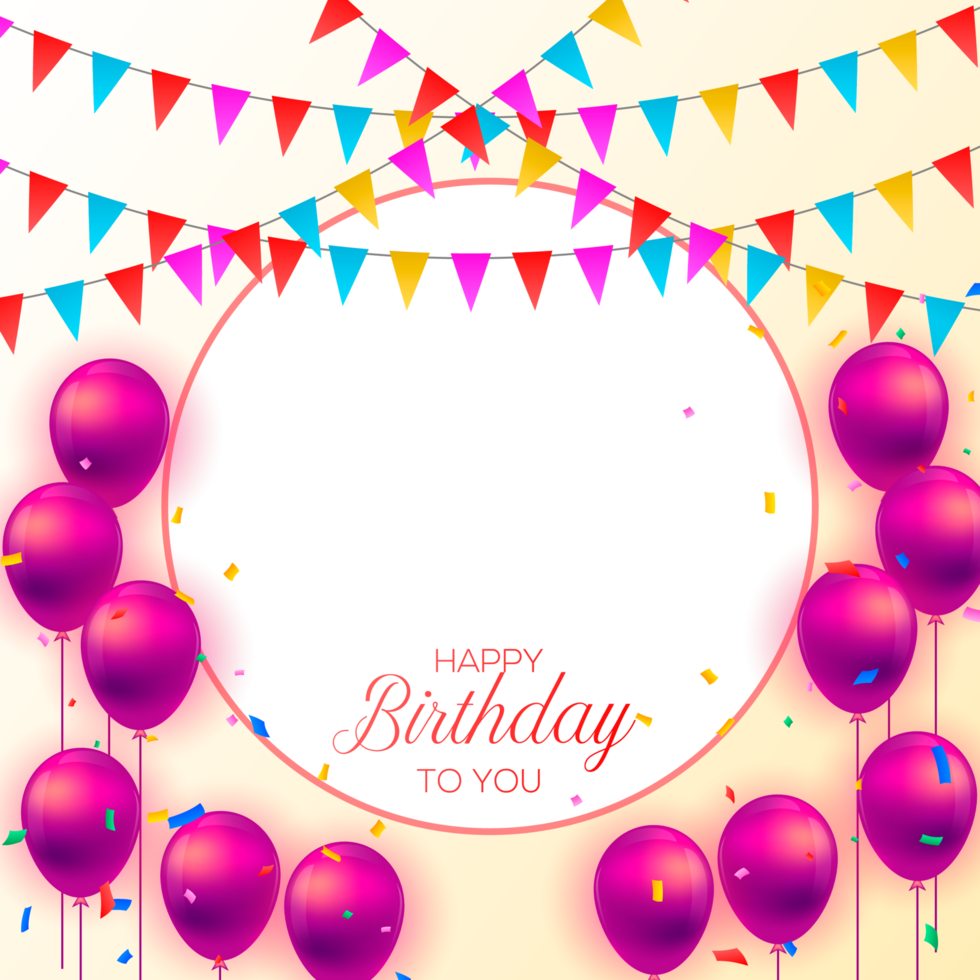 Birthday Frame with balloon png