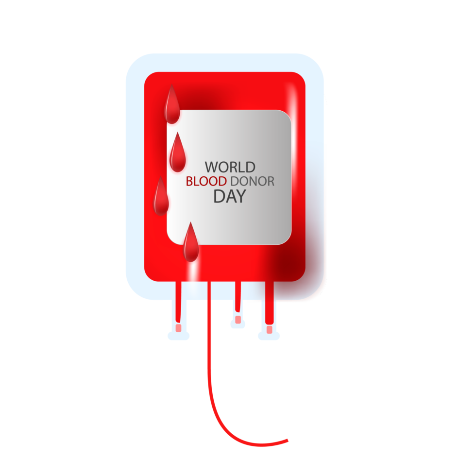 Realistic world blood donor design concept png