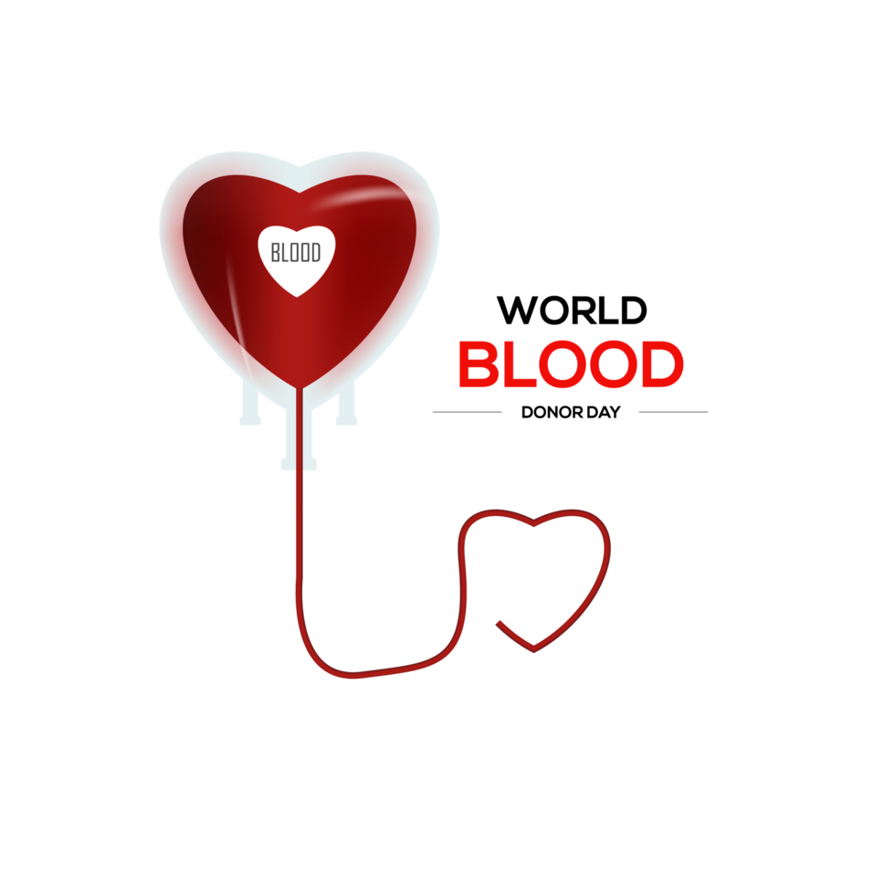 Realistic world blood donor design concept png