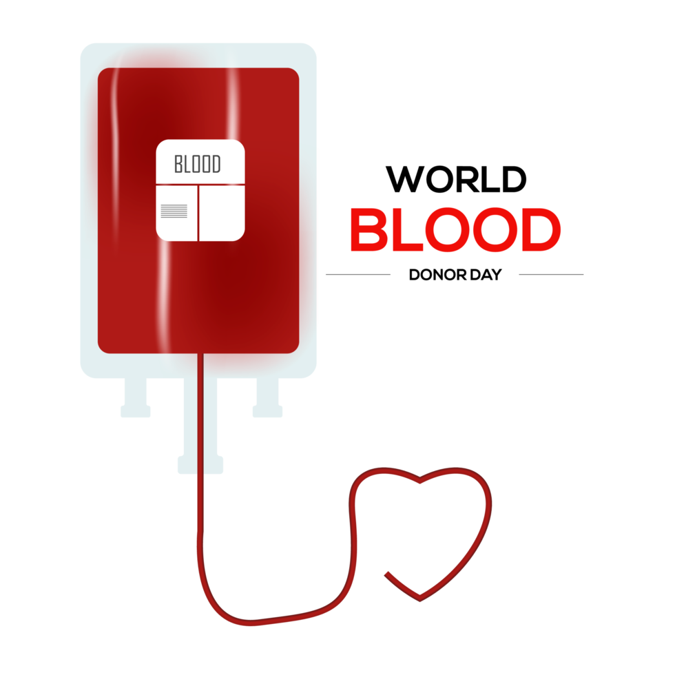 Realistic world blood donor design concept png