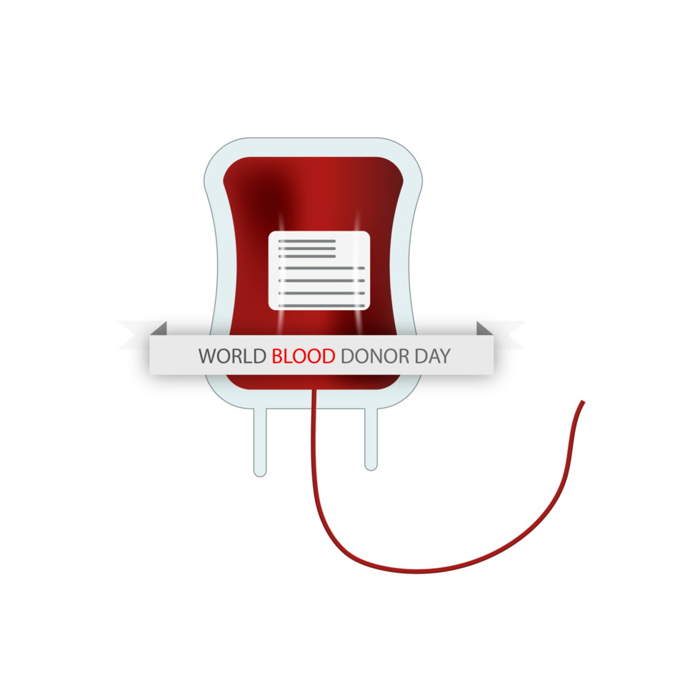 Realistic world blood donor design concept png