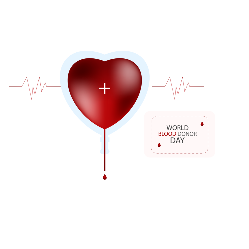 Realistic world blood donor design concept png