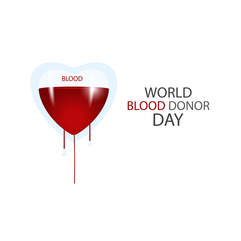 Realistic world blood donor design concept png