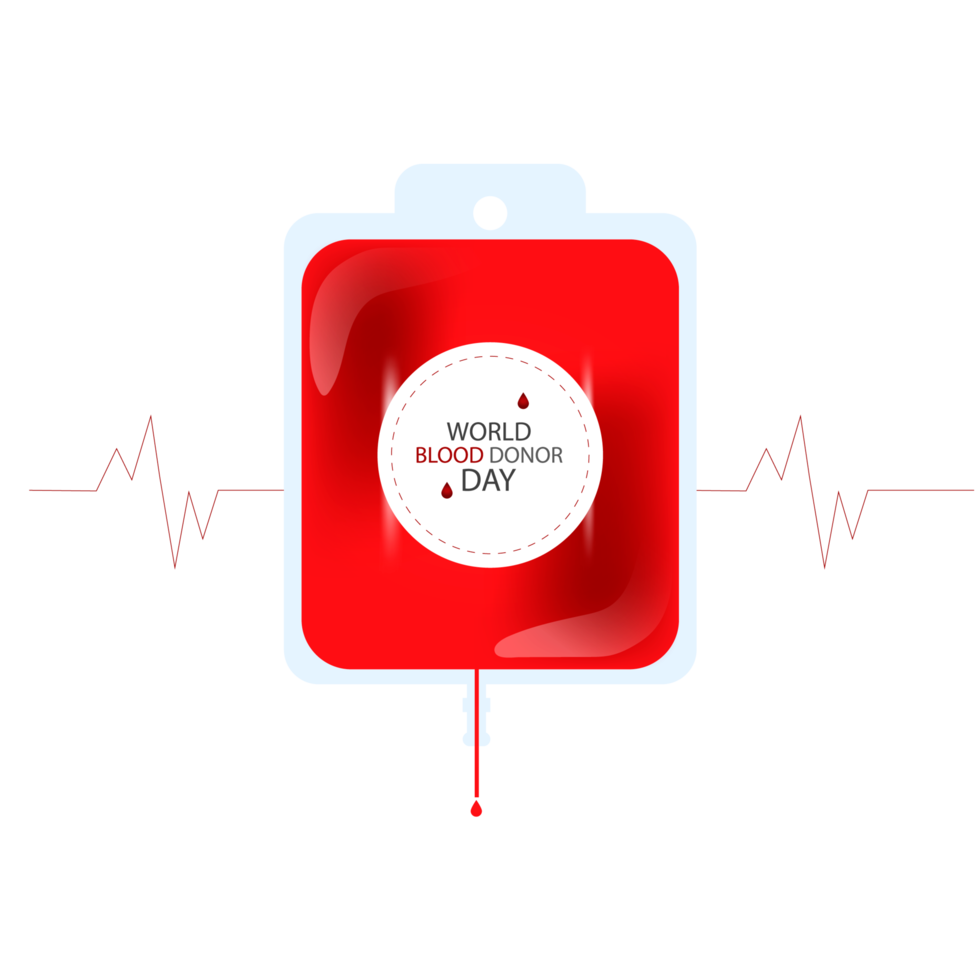 Realistic world blood donor design concept png