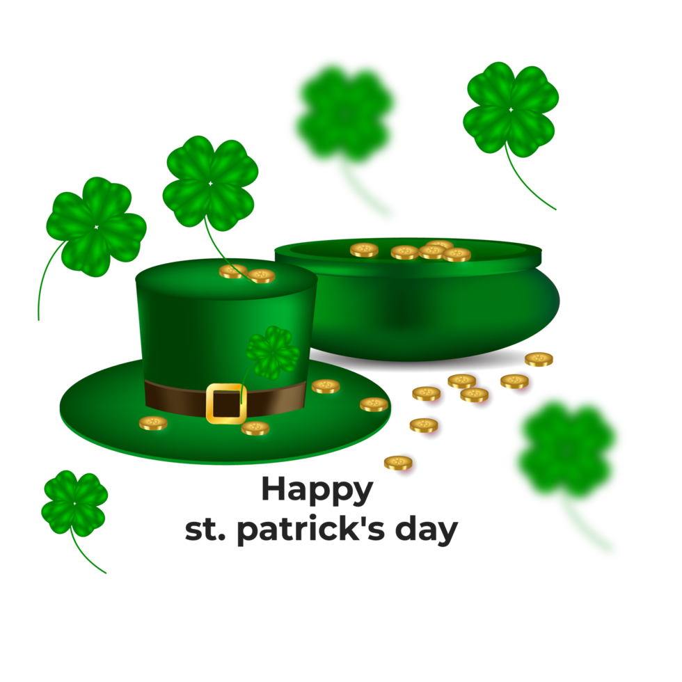 st. patrick's day with gold coins png