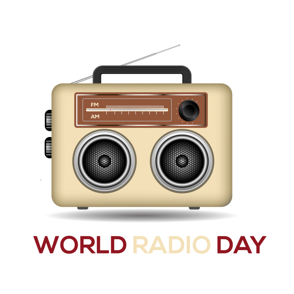 world radio day on february 13 of idea for landing page template and poster png