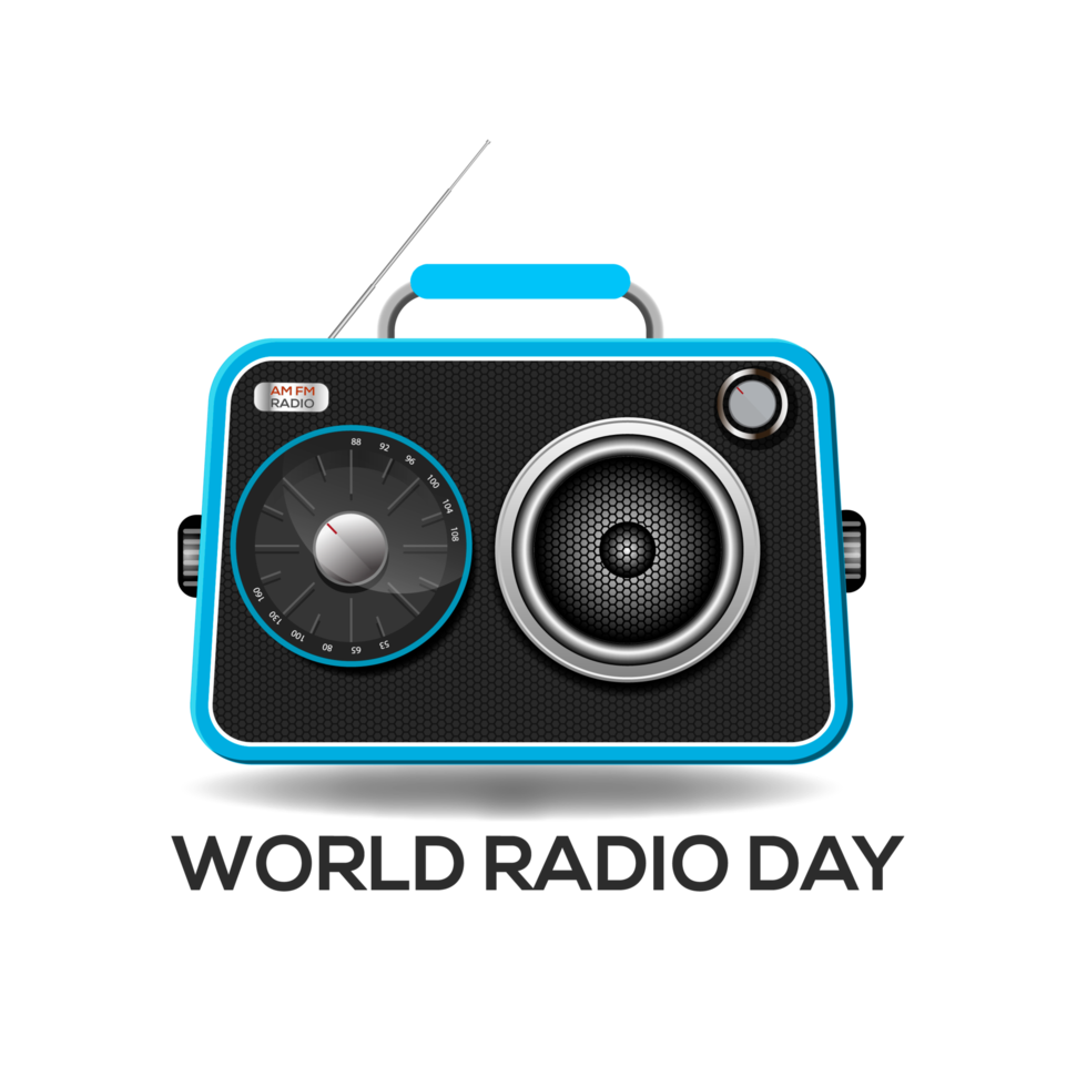 world radio day on february 13 of idea for landing page template and poster png