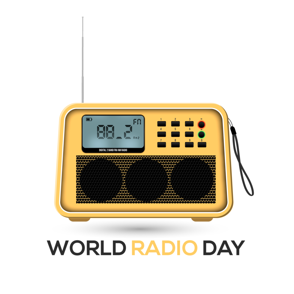 world radio day on february 13 of idea for landing page template and poster png