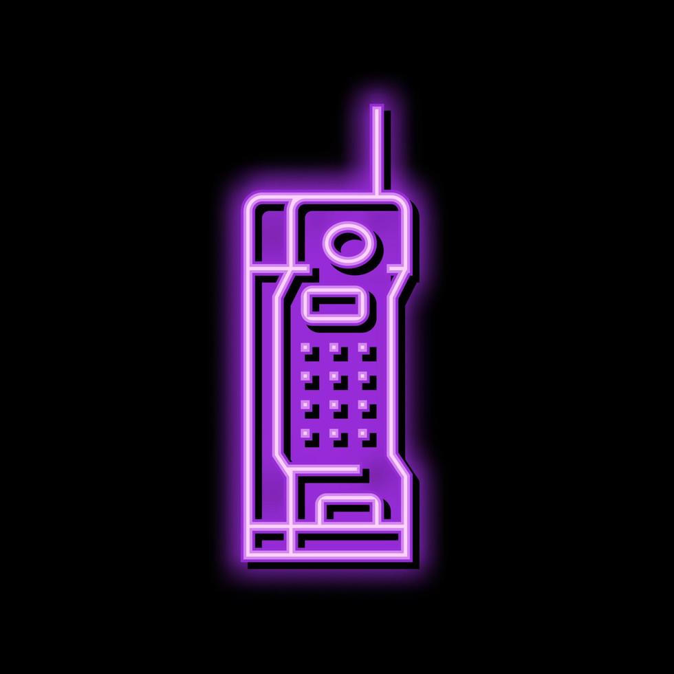 mobile phone retro gadget neon glow icon illustration vector