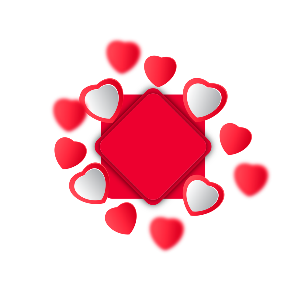 rood ballon harten kader wens Valentijn dag png