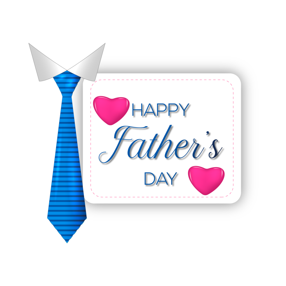 happy father's day design with tie, mustache and  heart png