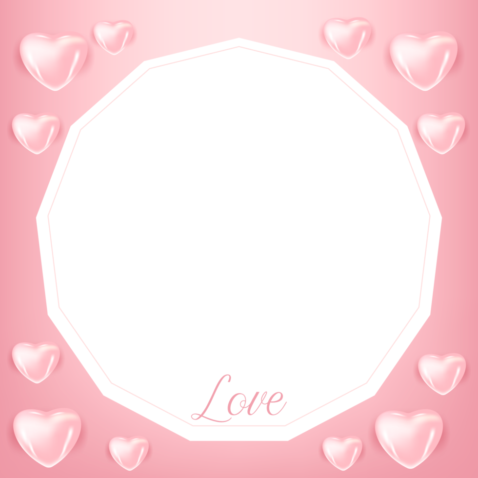 love frame with love hart png