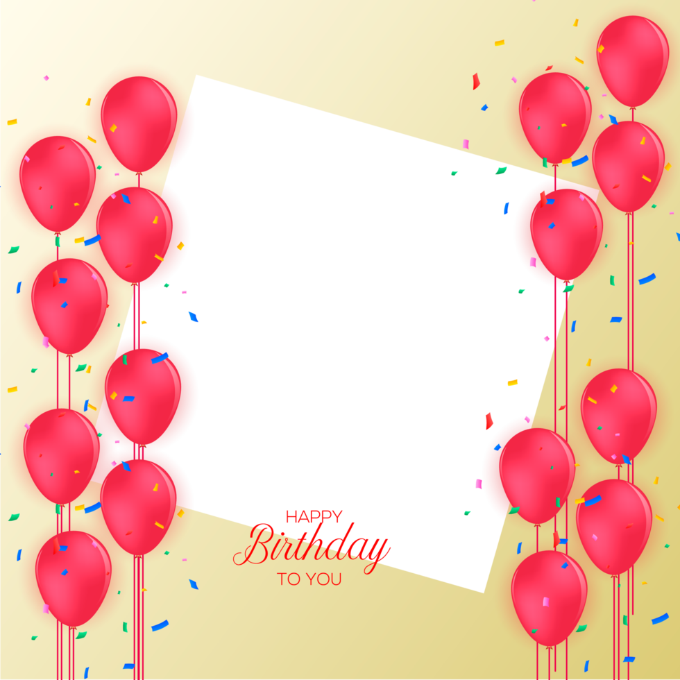 Birthday Frame with balloon 20574294 PNG