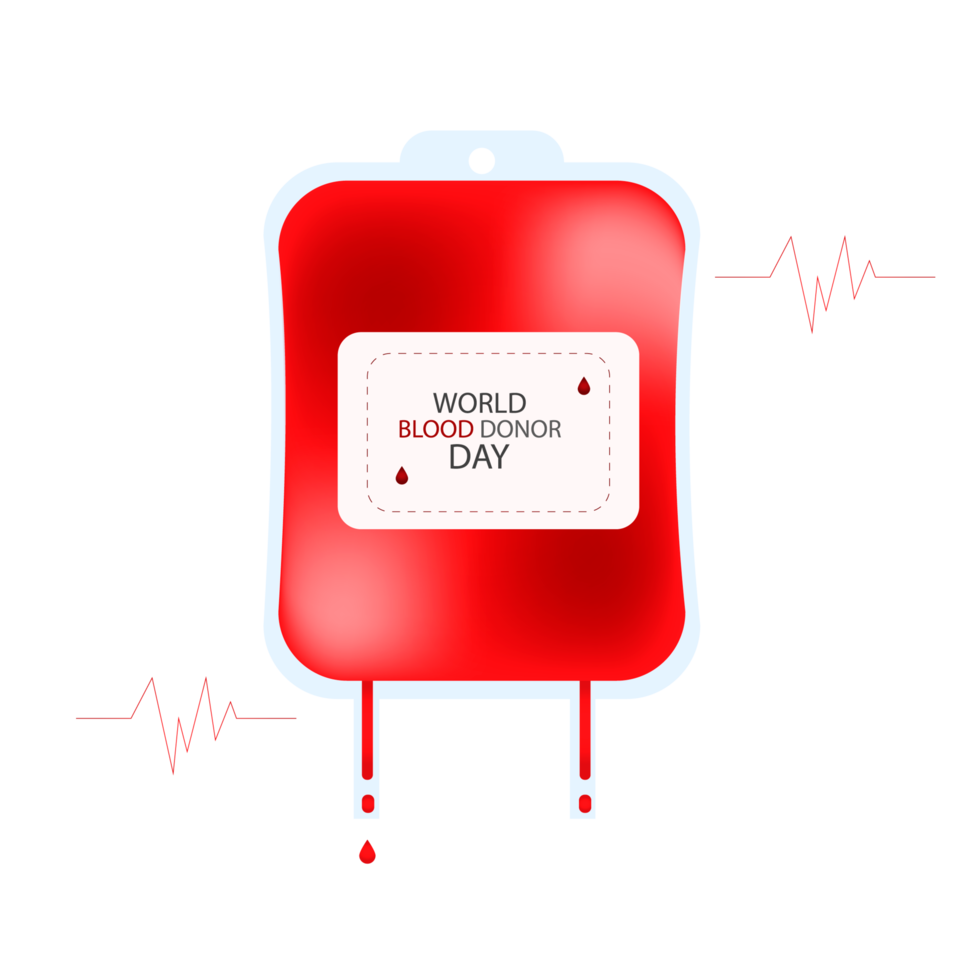 Realistic world blood donor design concept png