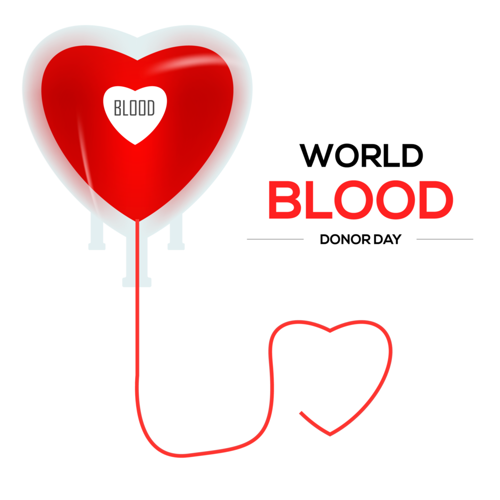 Realistic world blood donor design concept png