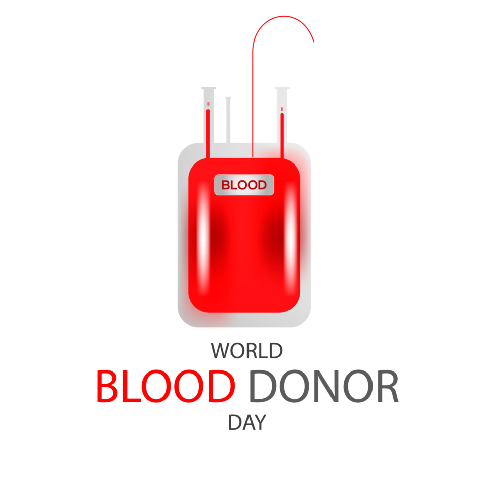 Realistic world blood donor design concept png