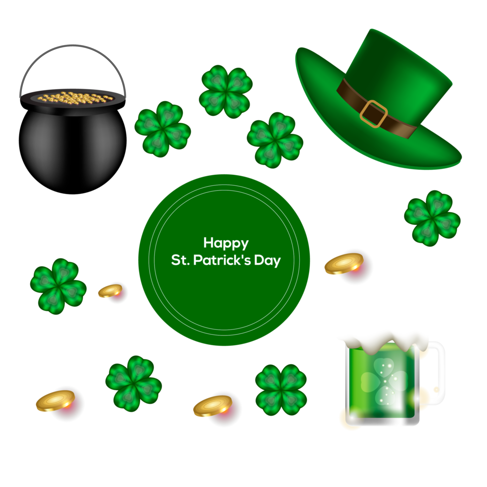 st. patrick's day with gold coins png