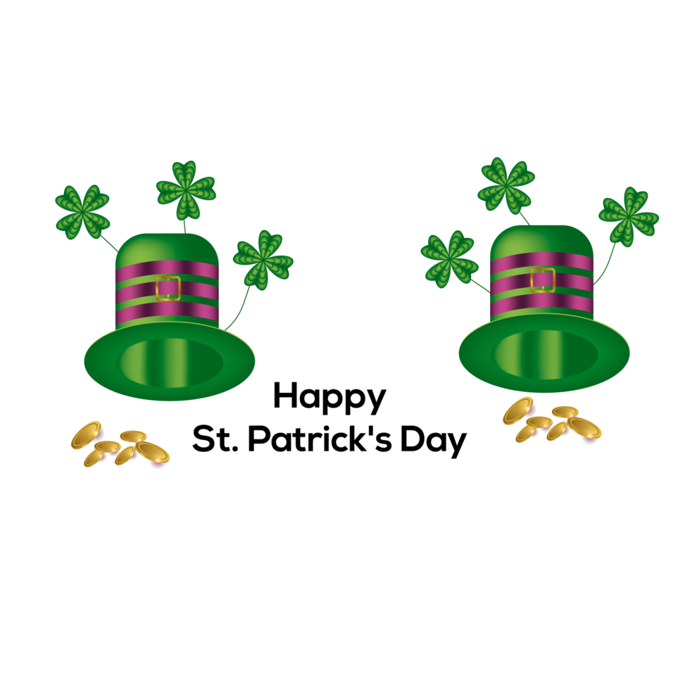 st. patrick's journée avec or pièces de monnaie png