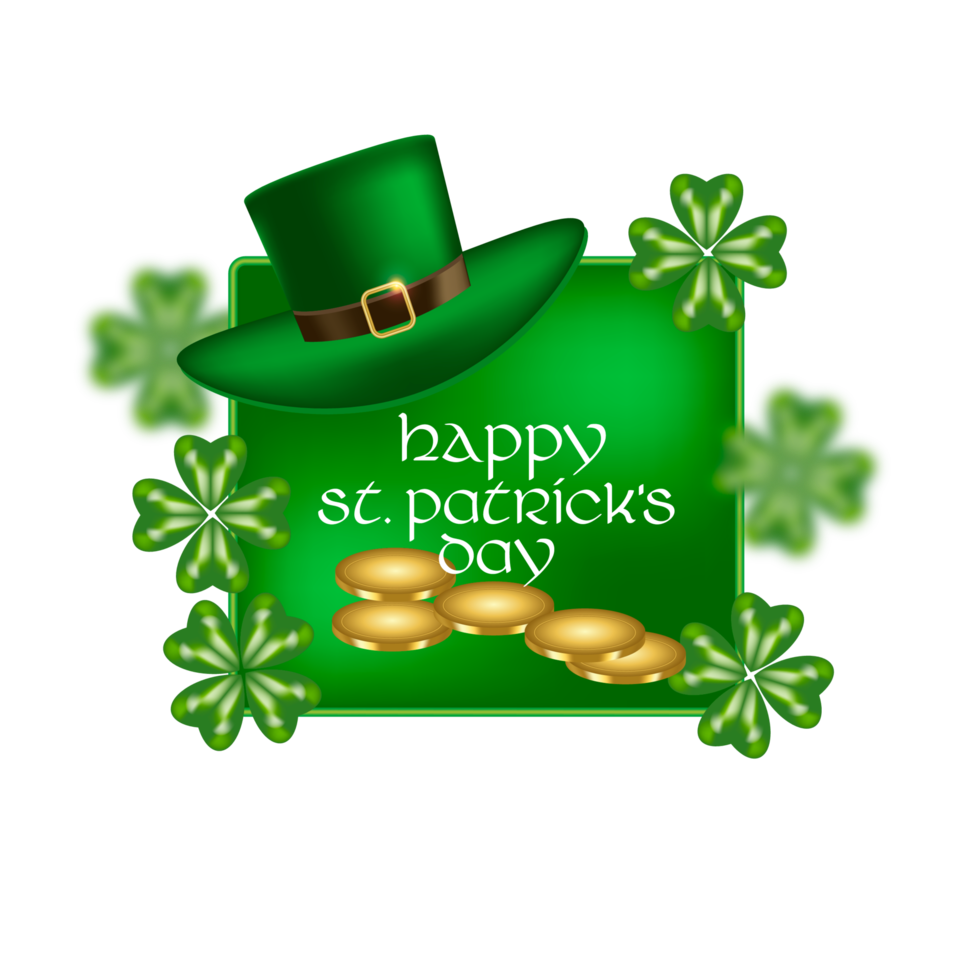 st. patrick's day with gold coins png