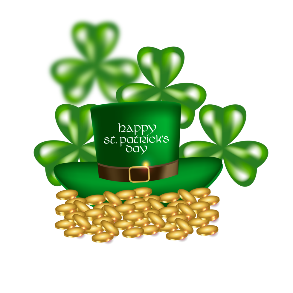 st. patrick's day with gold coins png