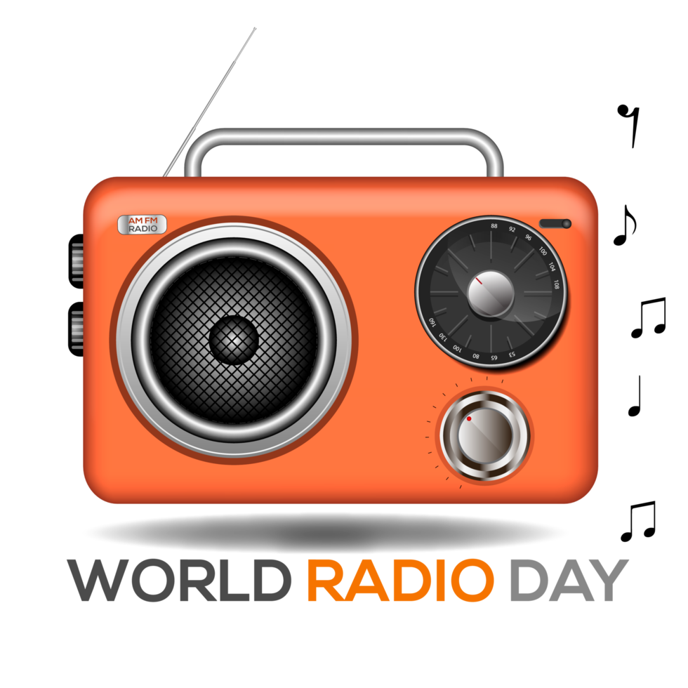 world radio day on february 13 of idea for landing page template and poster png