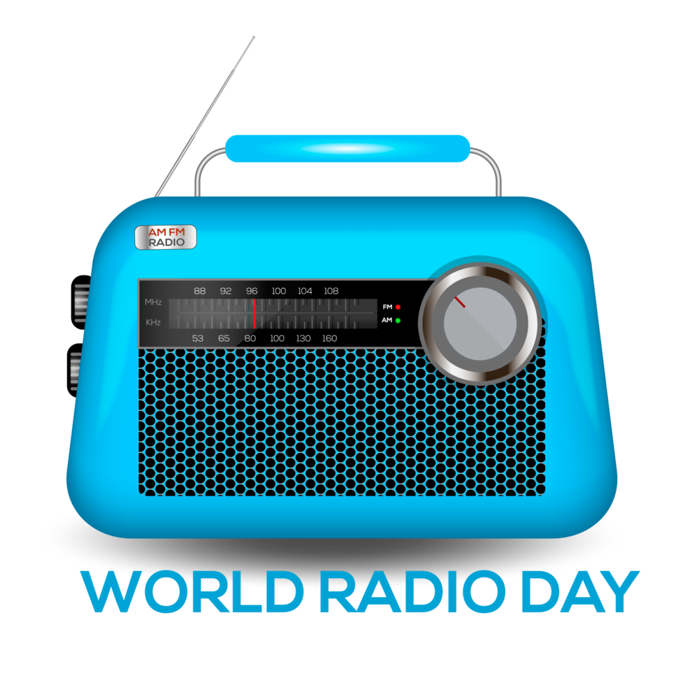 world radio day on february 13 of idea for landing page template and poster png
