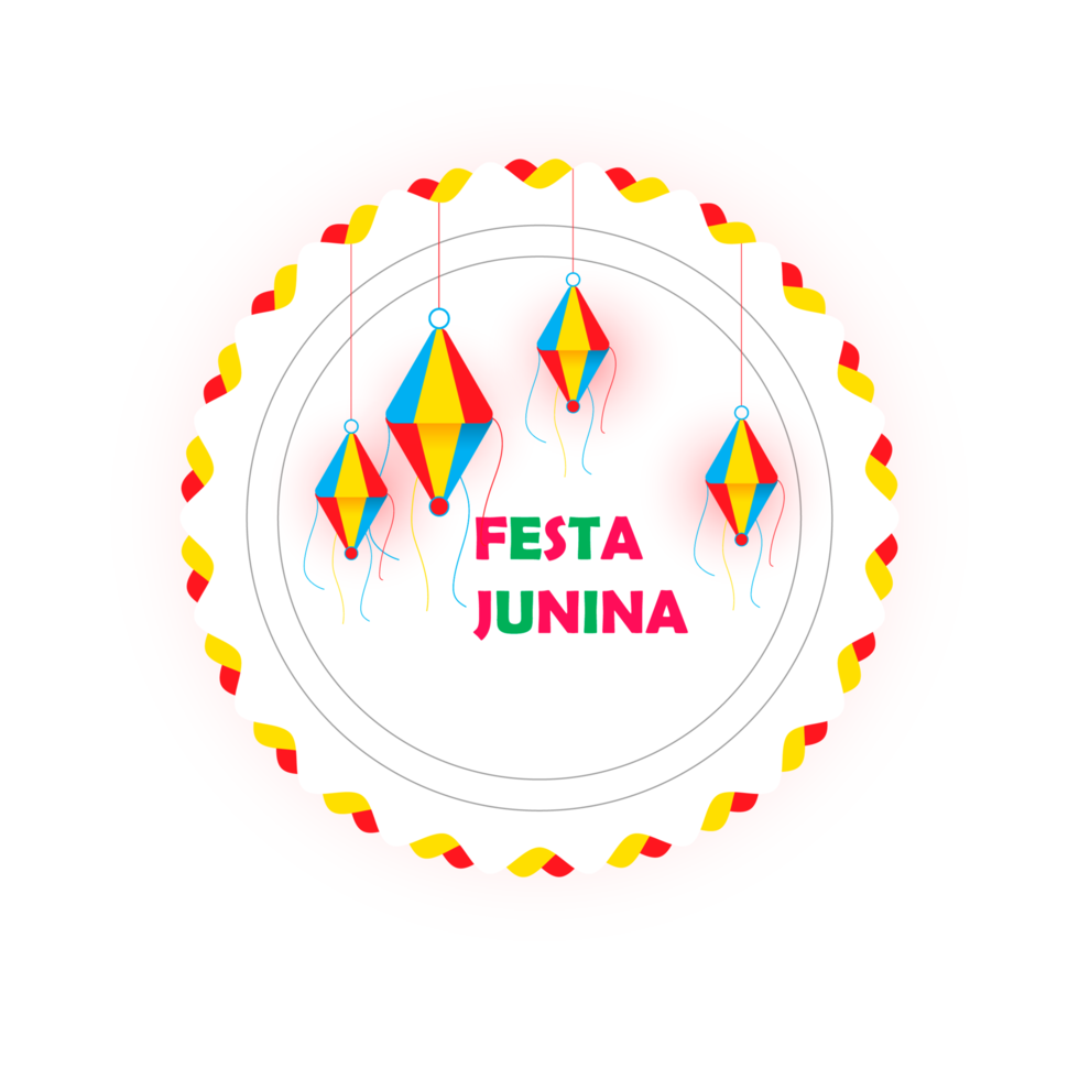 festa junina manifesto con brasiliano elementi colorato lanterne e gagliardetti png