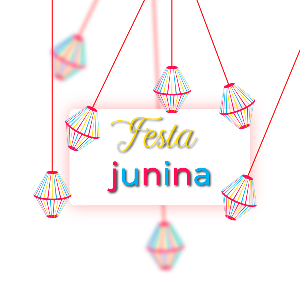 festa junina poster with brazilian elements colorful lanterns and pennants png