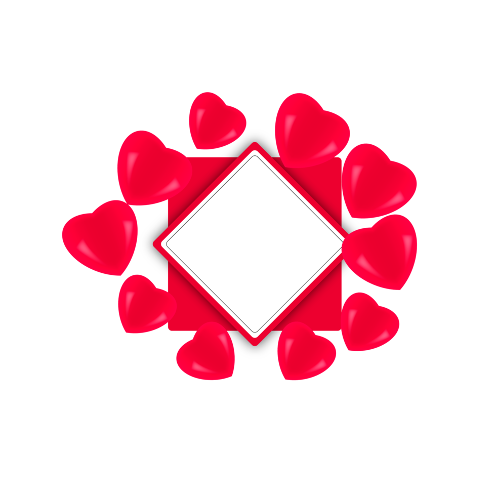 red balloon hearts frame  wish valentine day png