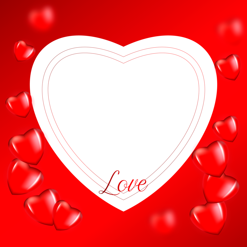 love frame with love hart png