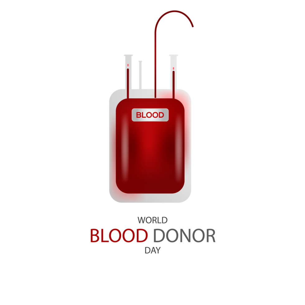 Realistic world blood donor design concept png