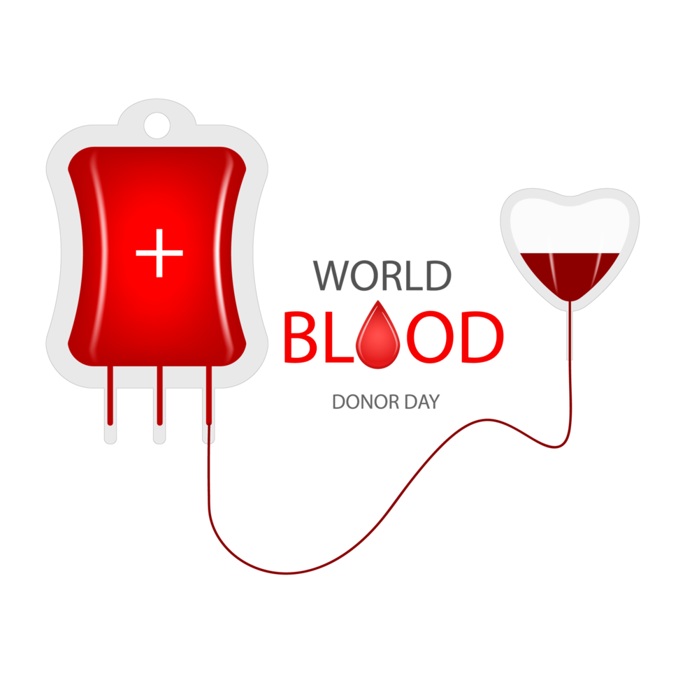 Realistic world blood donor design concept png