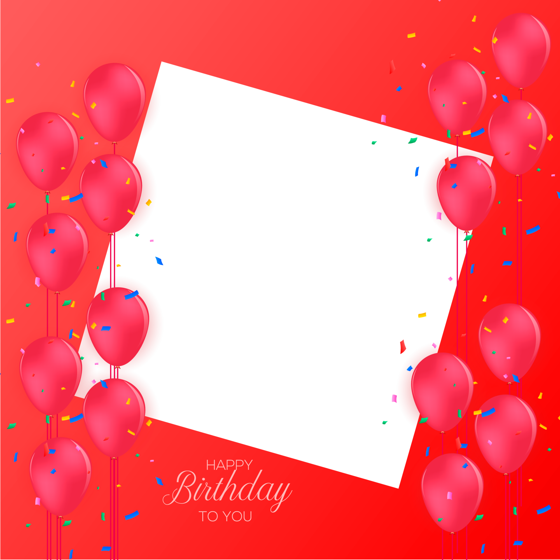 Birthday congratulations photo frame design with balloons 20574423 PNG