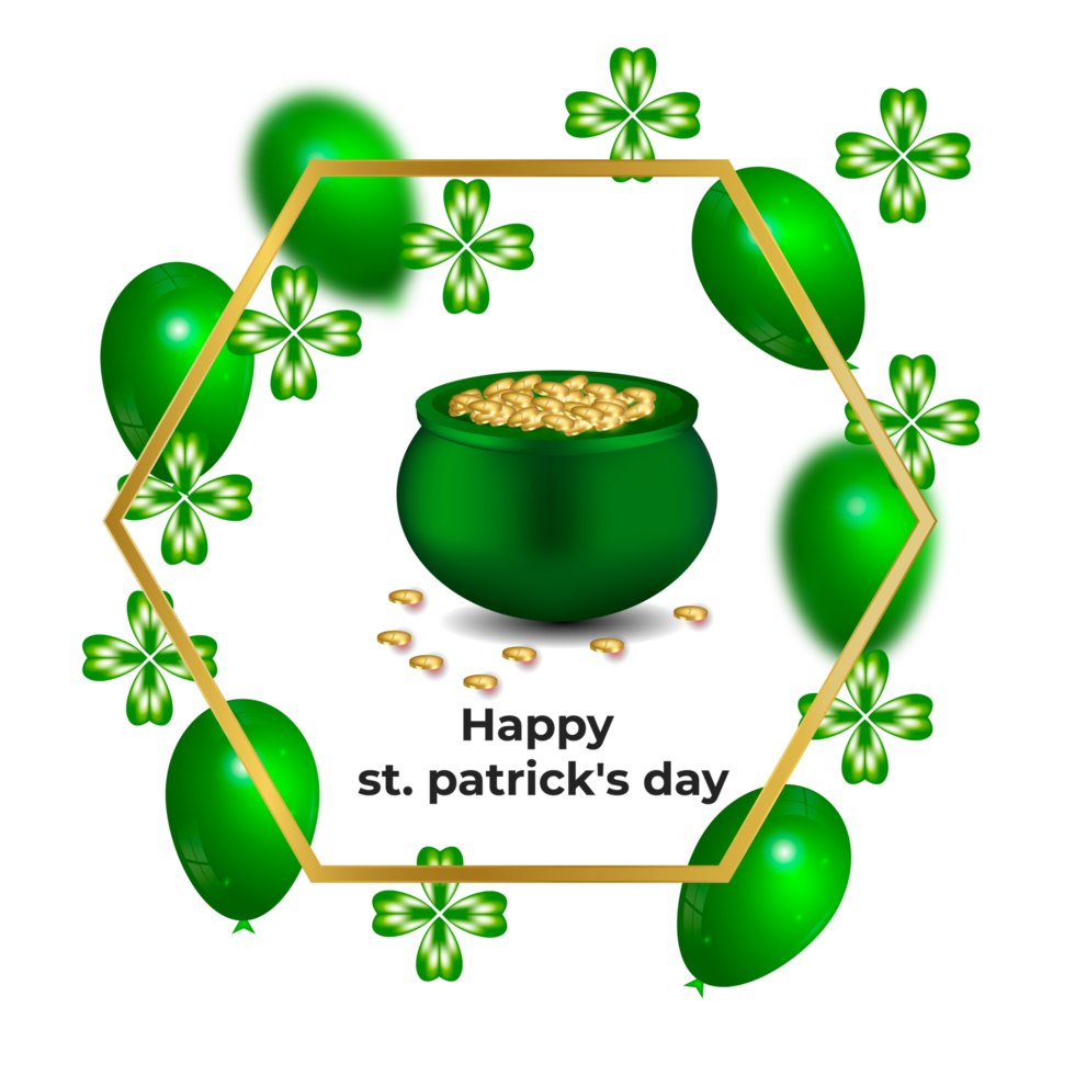 st. patrick's day with gold coins png