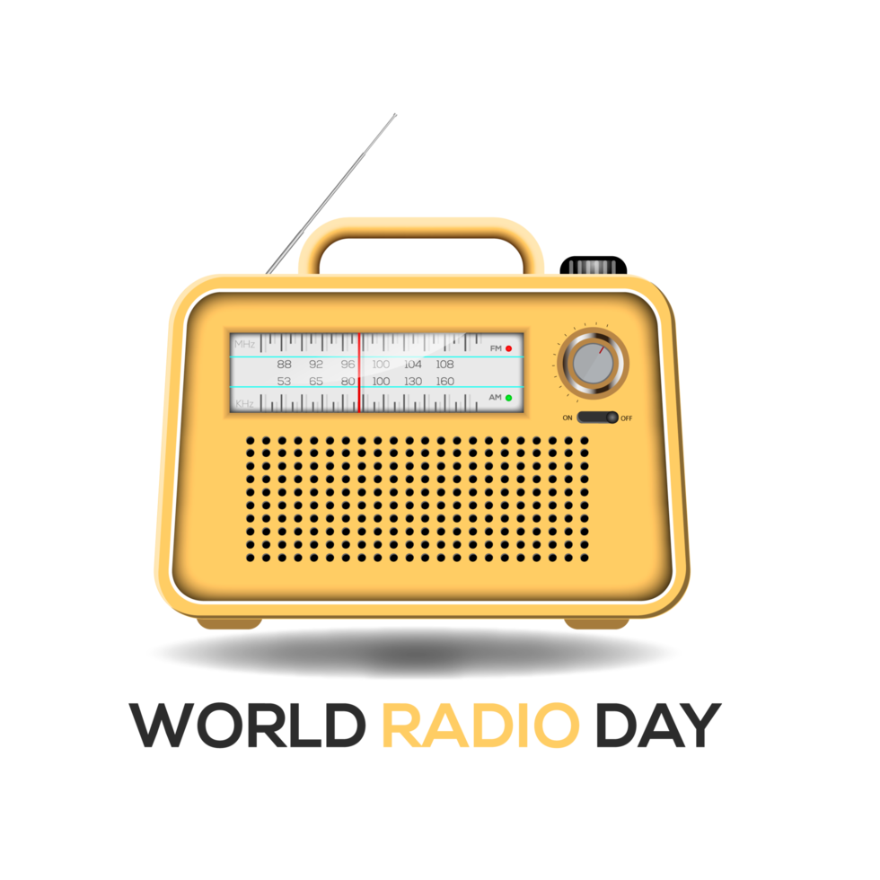 world radio day on february 13 of idea for landing page template and poster png