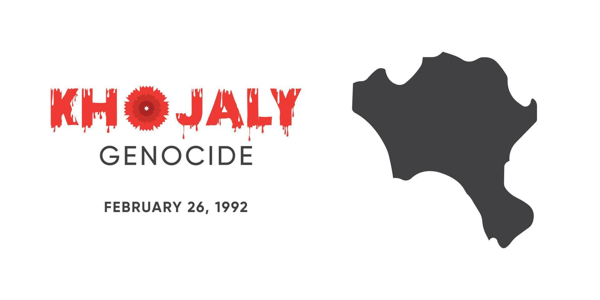 Khojaly Genocide february 26, 1992. Poster for the memory of the Azerbaijani people. vector