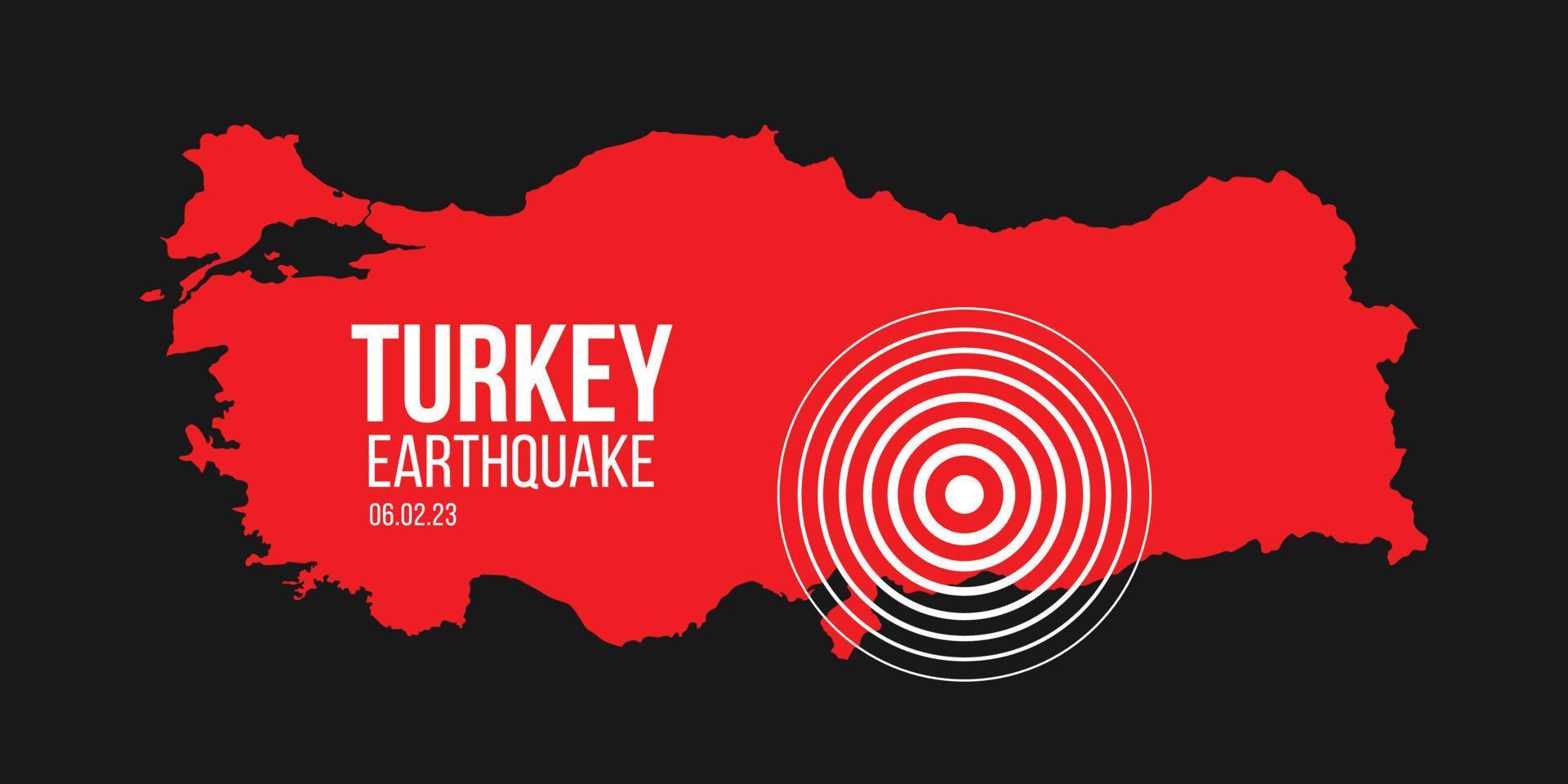 terremoto de pavo. Grandes terremotos en el este de Turquía el 6 de febrero de 2023. vector