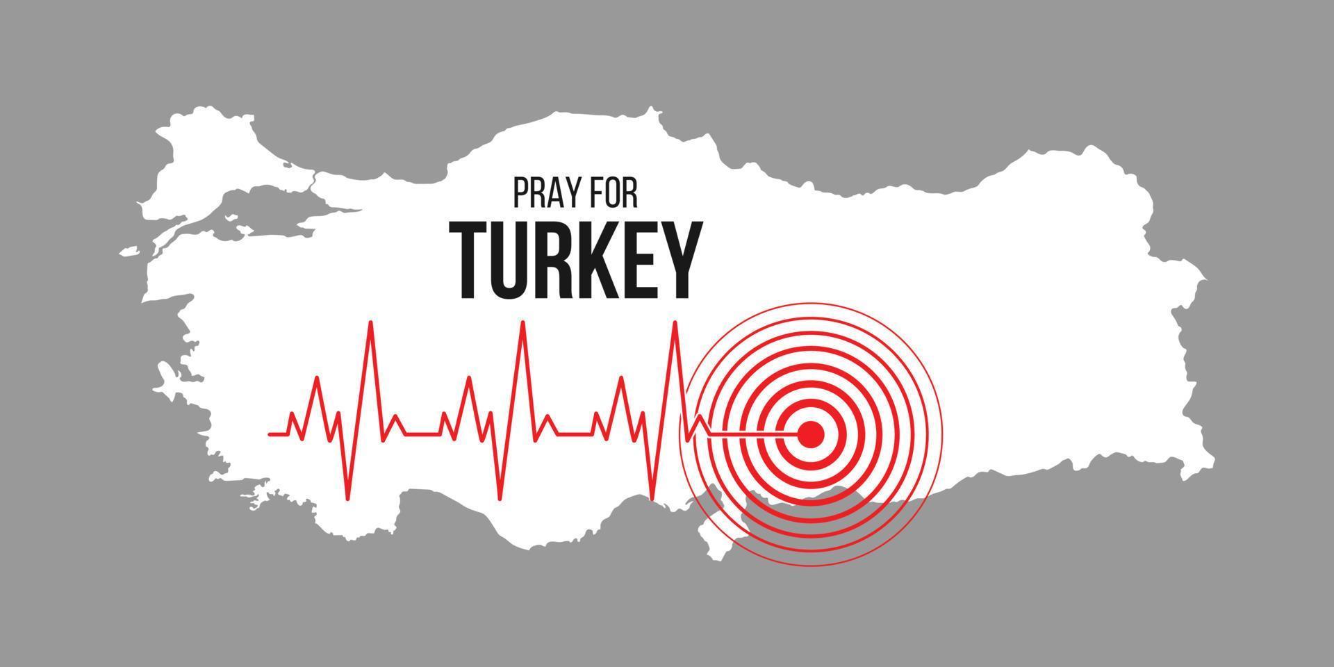 Turkey earthquake. Major earthquakes in eastern Turkey on February 6, 2023. vector