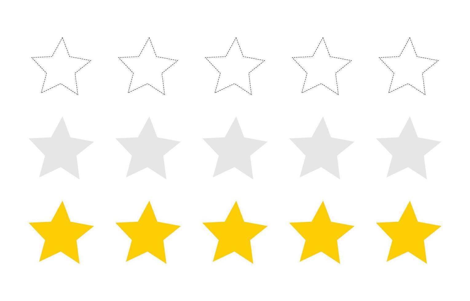 clasificación estrellas icono. cliente experiencia icono. 1 a 5 5 estrella satisfacción clasificación icono vector símbolo signo.