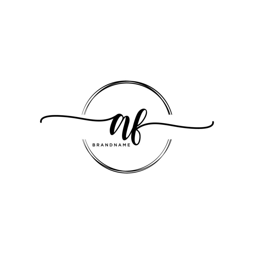 Initial AF feminine logo collections template. handwriting logo of initial signature, wedding, fashion, jewerly, boutique, floral and botanical with creative template for any company or business. vector