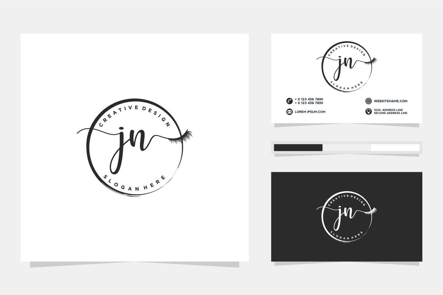 inicial jn femenino logo colecciones y negocio tarjeta templat prima vector