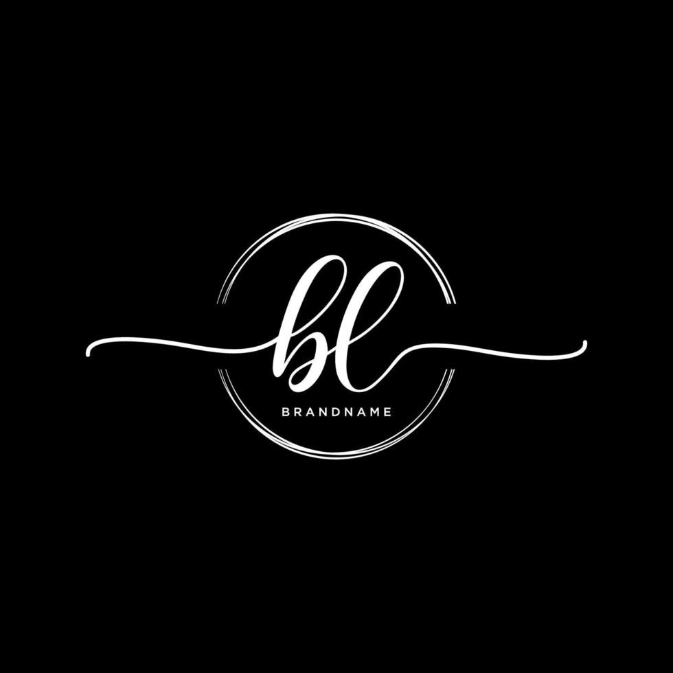Initial BL feminine logo collections template. handwriting logo of initial signature, wedding, fashion, jewerly, boutique, floral and botanical with creative template for any company or business. vector