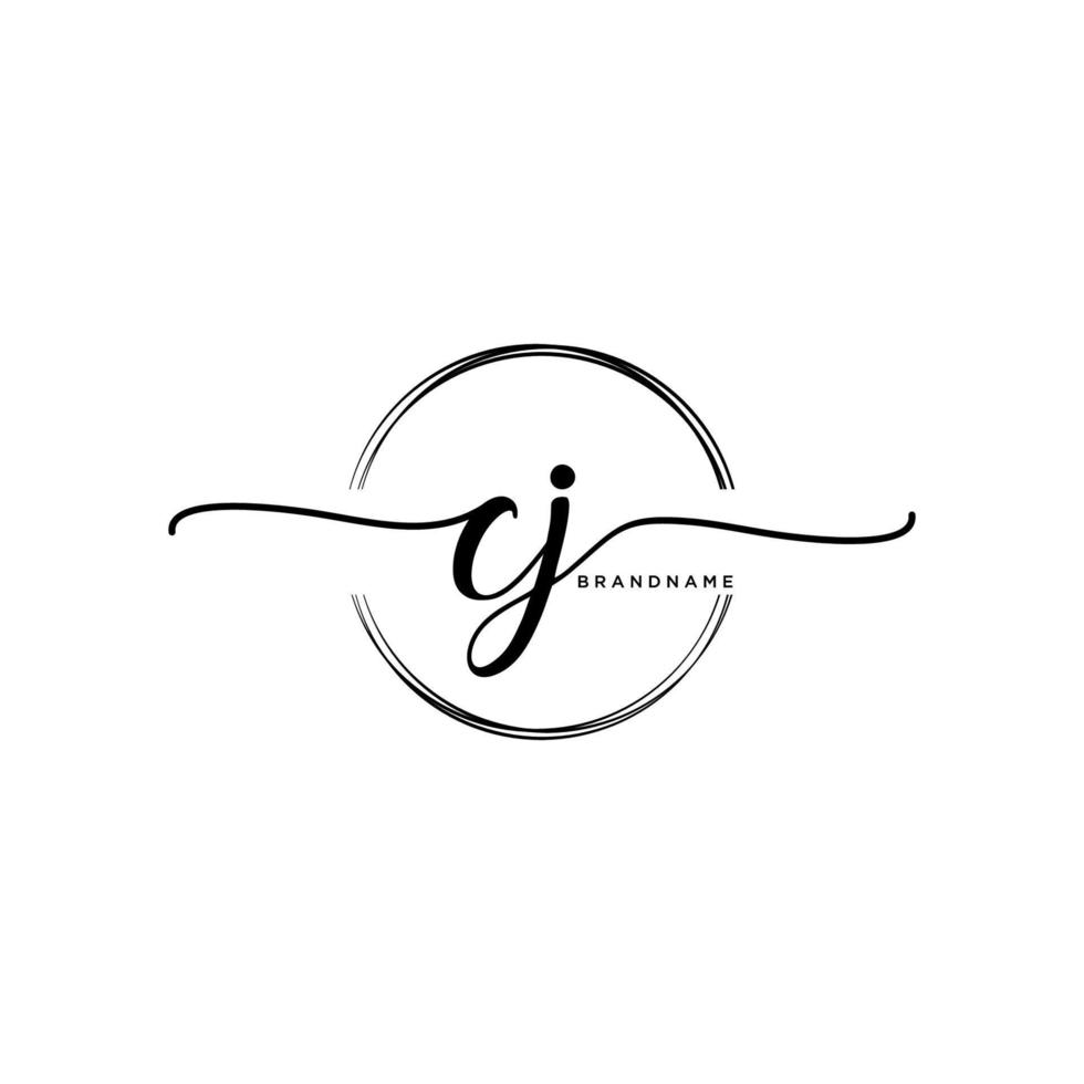 inicial cfemenino logo colecciones modelo. escritura logo de inicial firma, boda, moda, joyería, boutique, floral y botánico con creativo modelo para ninguna empresa o negocio.j vector