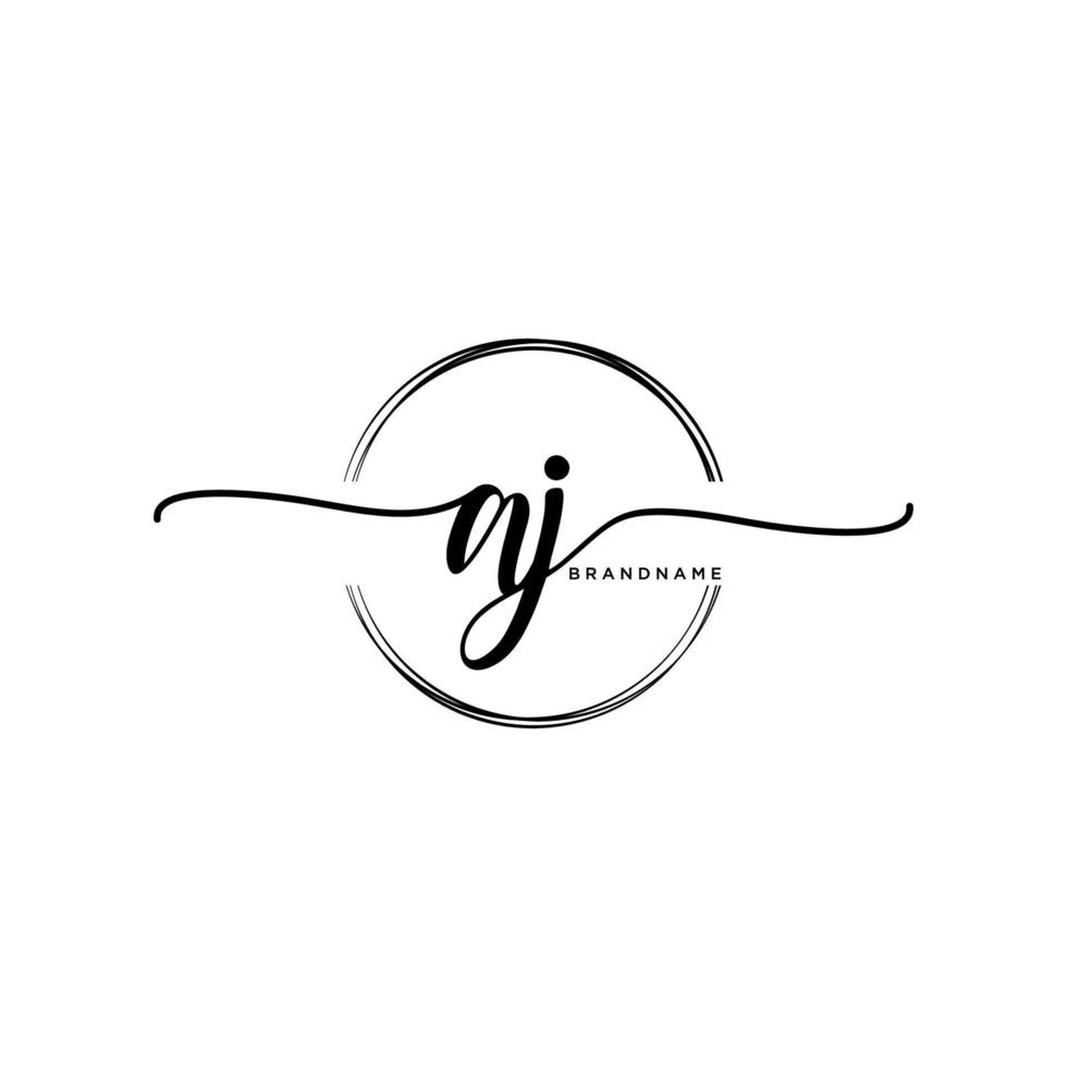 Initial AJ feminine logo collections template. handwriting logo of initial signature, wedding, fashion, jewerly, boutique, floral and botanical with creative template for any company or business. vector