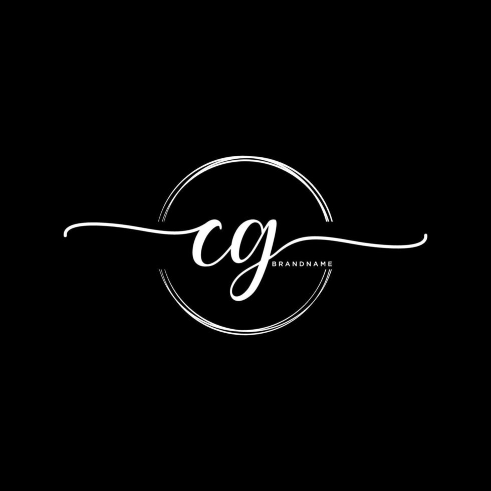 Initial CG feminine logo collections template. handwriting logo of initial signature, wedding, fashion, jewerly, boutique, floral and botanical with creative template for any company or business. vector